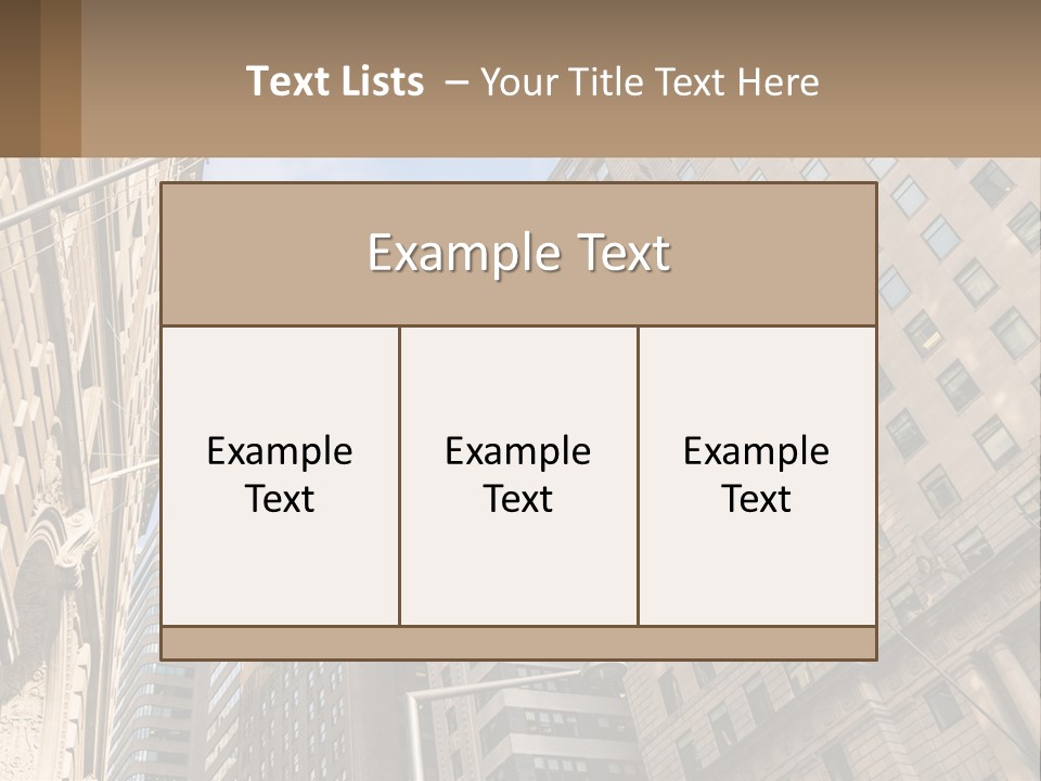 A City Street With Tall Buildings And An American Flag PowerPoint Template