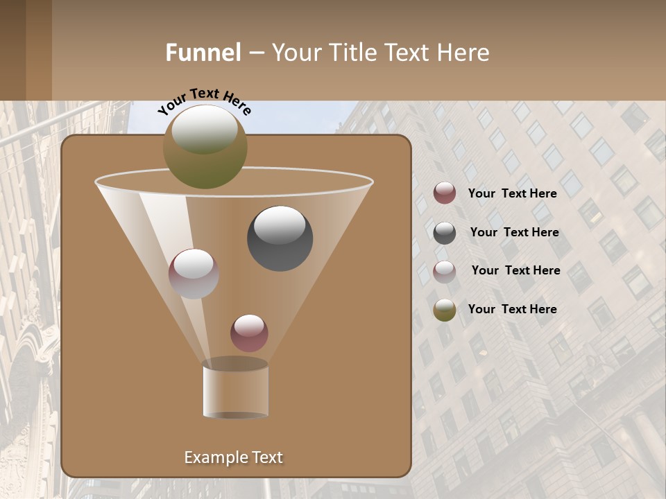 A City Street With Tall Buildings And An American Flag PowerPoint Template