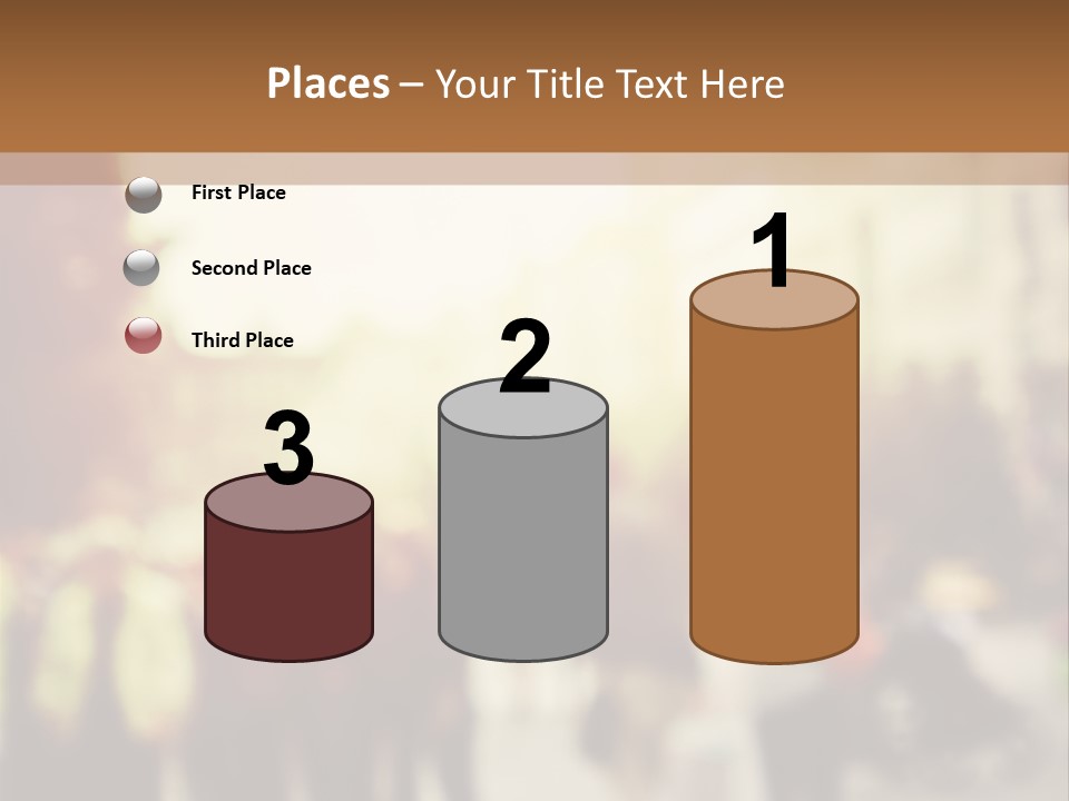A Group Of People Walking Down A Street PowerPoint Template