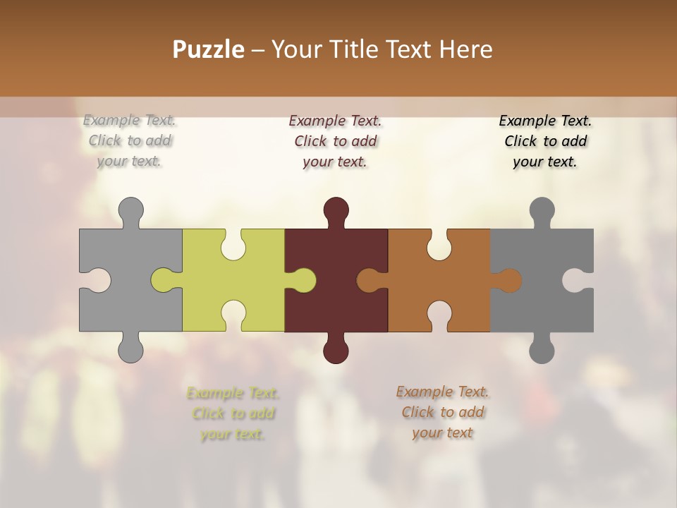 A Group Of People Walking Down A Street PowerPoint Template