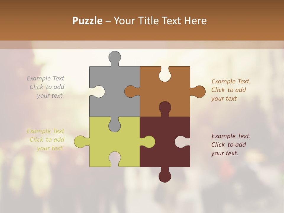 A Group Of People Walking Down A Street PowerPoint Template