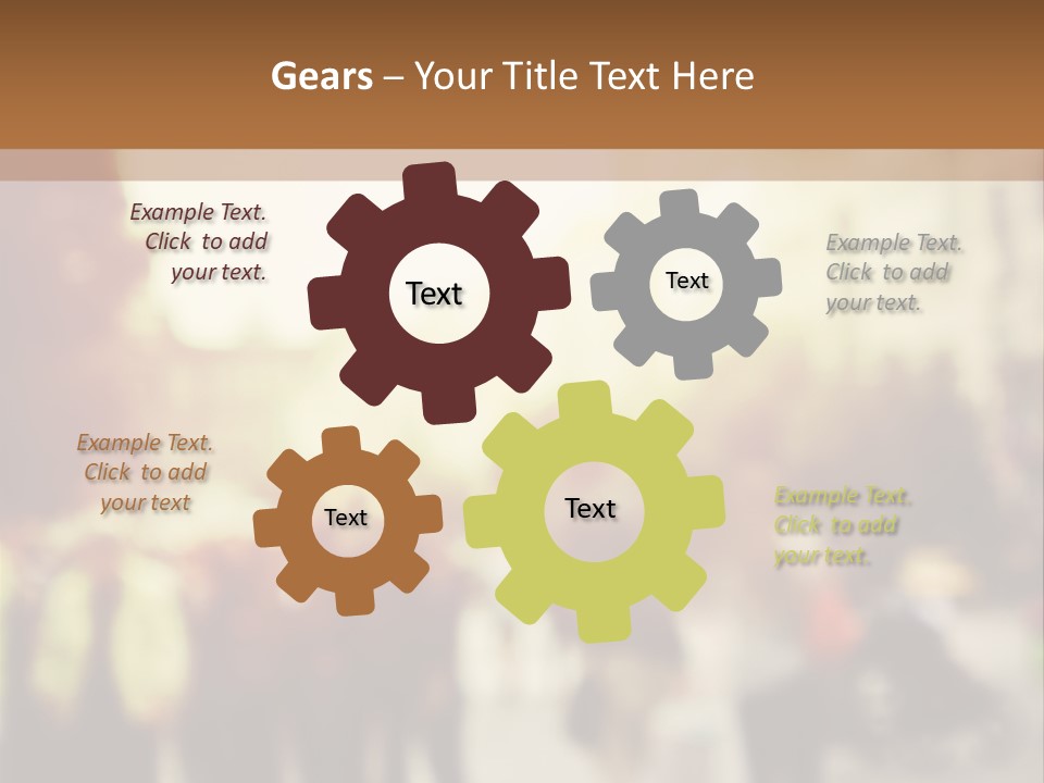 A Group Of People Walking Down A Street PowerPoint Template