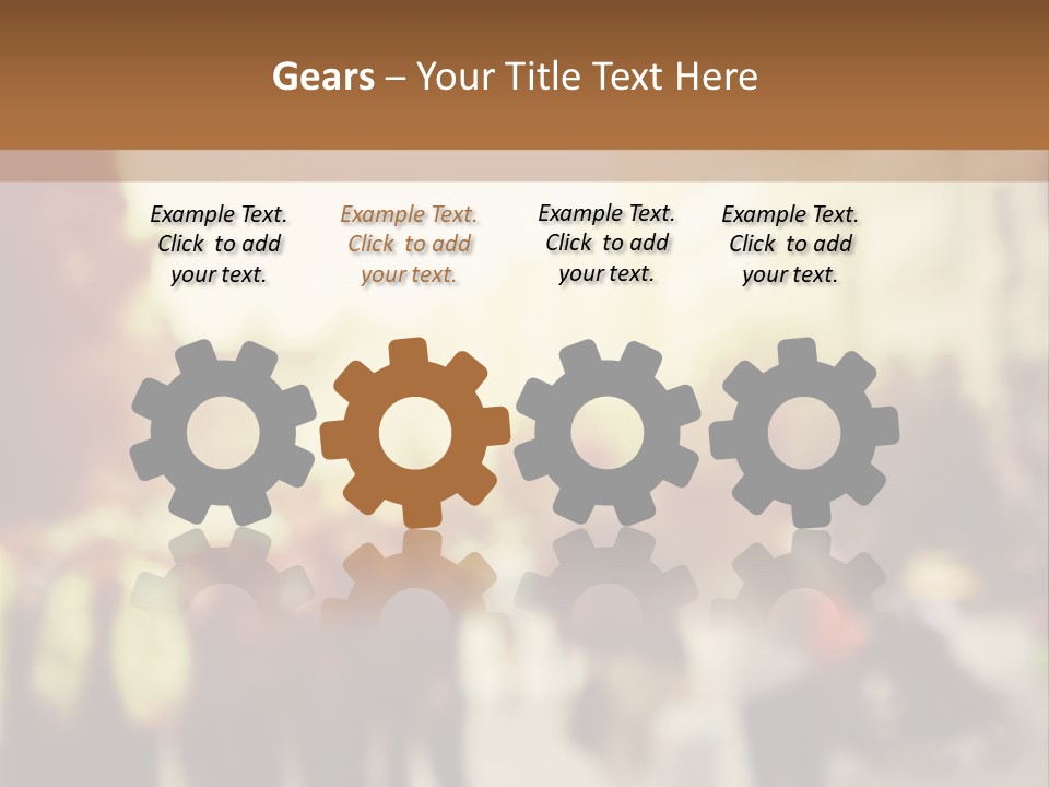 A Group Of People Walking Down A Street PowerPoint Template