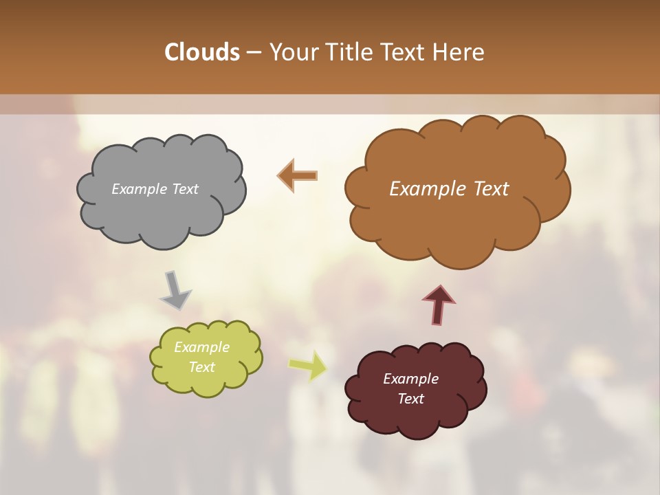 A Group Of People Walking Down A Street PowerPoint Template