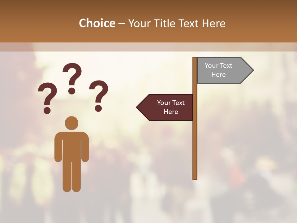 A Group Of People Walking Down A Street PowerPoint Template