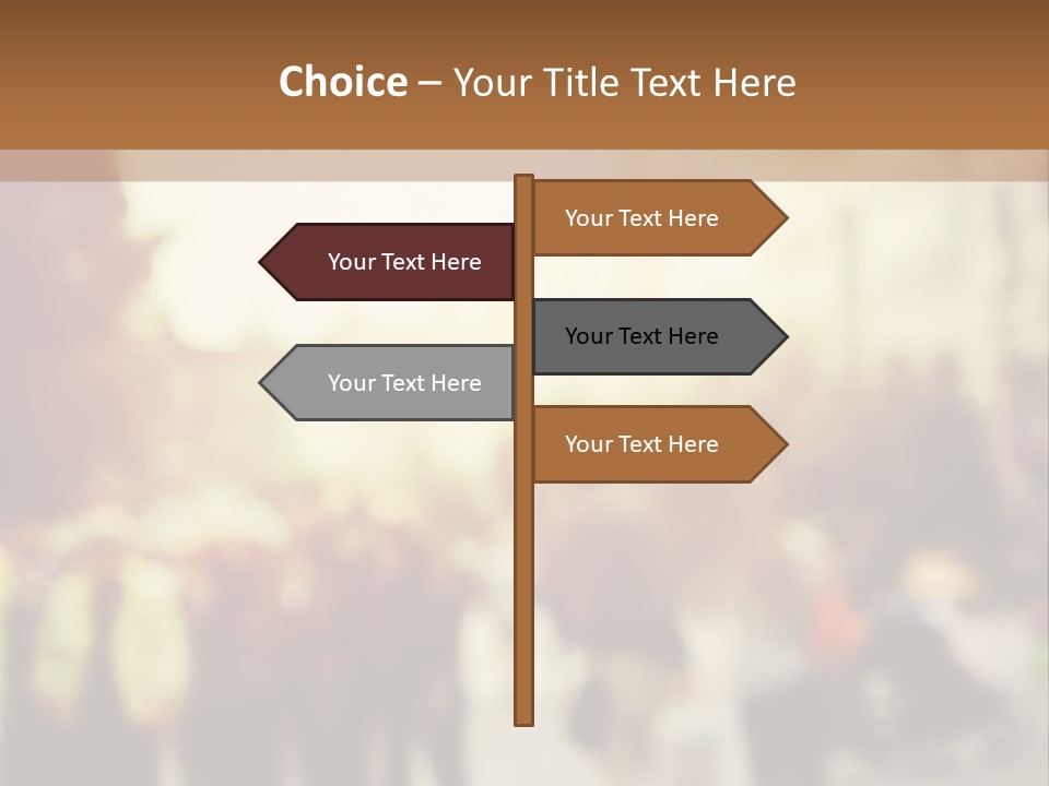 A Group Of People Walking Down A Street PowerPoint Template