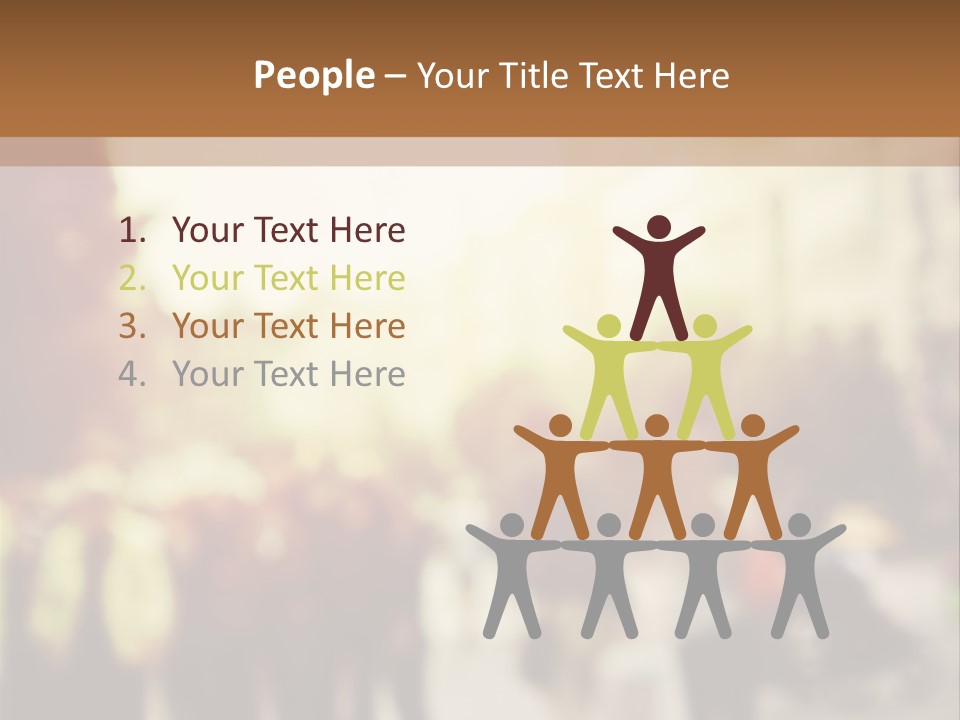 A Group Of People Walking Down A Street PowerPoint Template