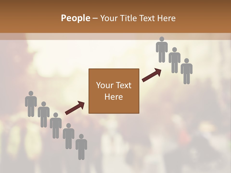A Group Of People Walking Down A Street PowerPoint Template