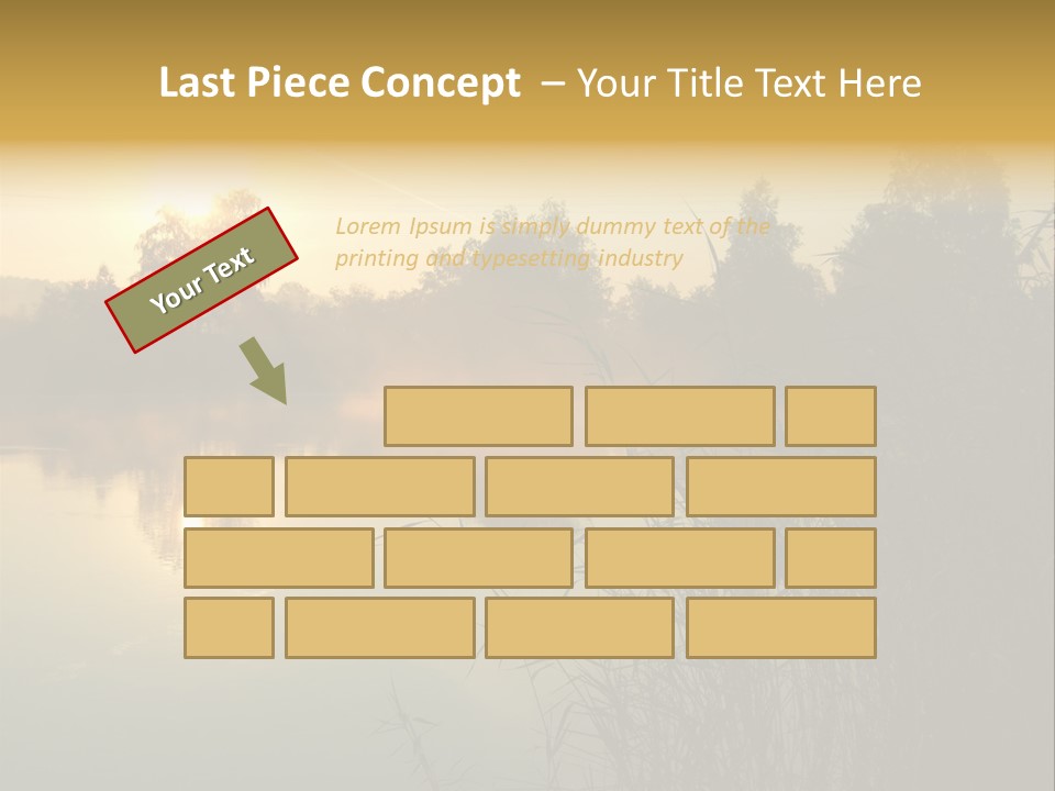 The Sun Is Setting Over A Lake With Reeds In The Foreground PowerPoint Template