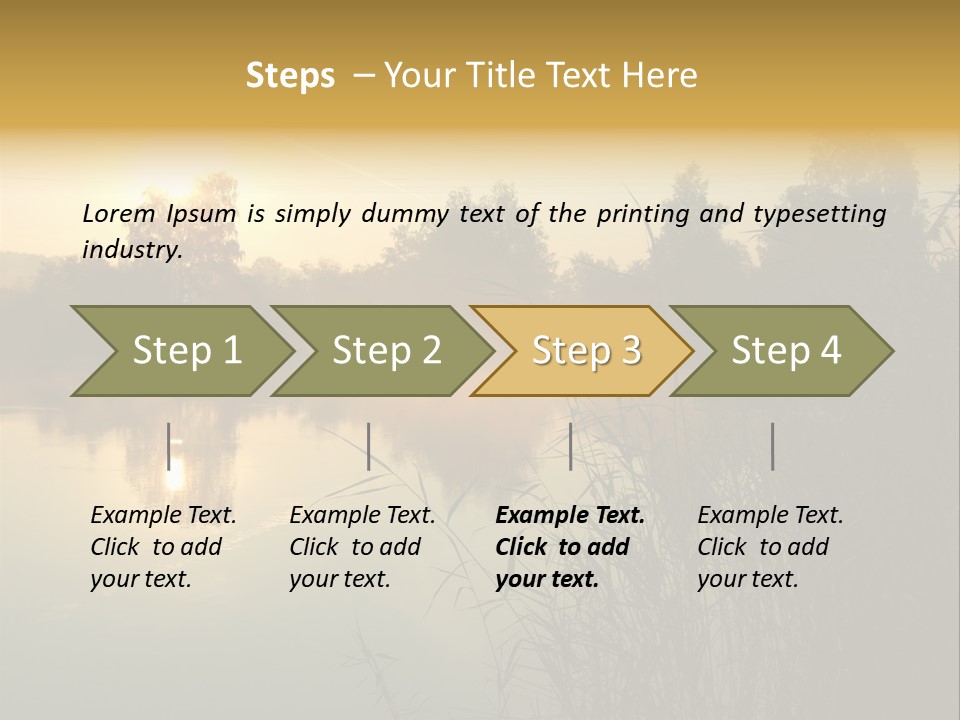 The Sun Is Setting Over A Lake With Reeds In The Foreground PowerPoint Template