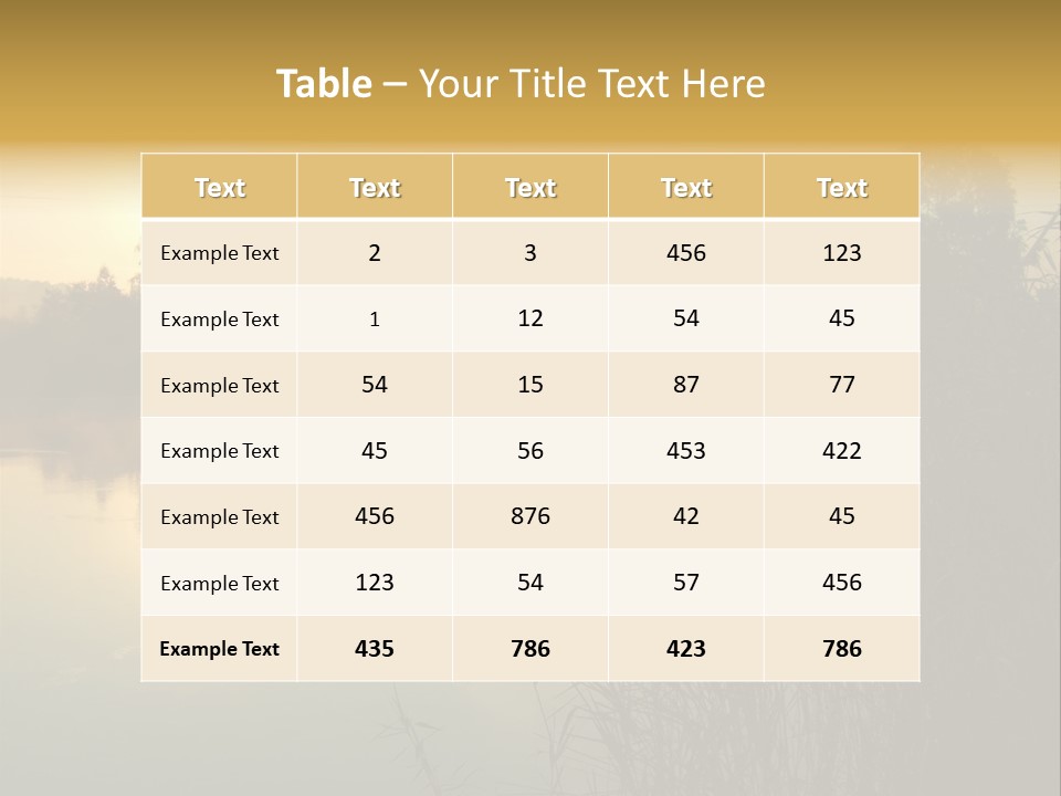 The Sun Is Setting Over A Lake With Reeds In The Foreground PowerPoint Template