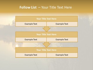 The Sun Is Setting Over A Lake With Reeds In The Foreground PowerPoint Template