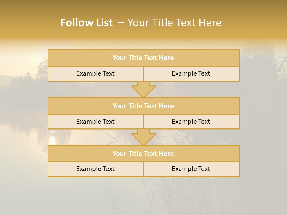 The Sun Is Setting Over A Lake With Reeds In The Foreground PowerPoint Template