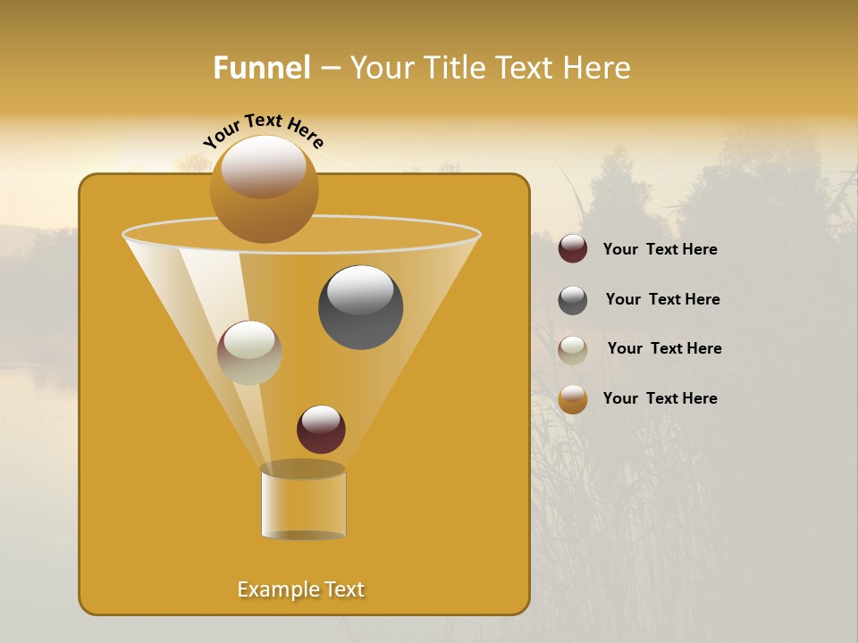 The Sun Is Setting Over A Lake With Reeds In The Foreground PowerPoint Template