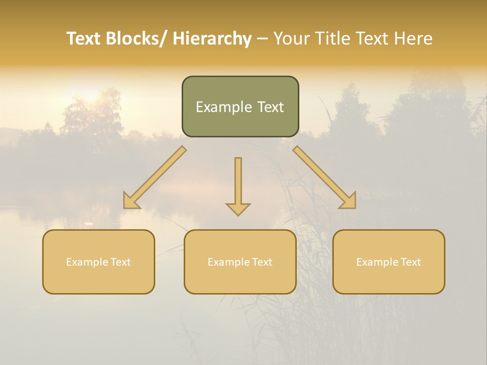 The Sun Is Setting Over A Lake With Reeds In The Foreground PowerPoint Template