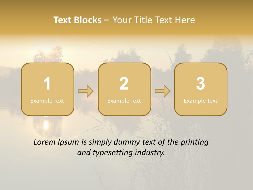 The Sun Is Setting Over A Lake With Reeds In The Foreground PowerPoint Template