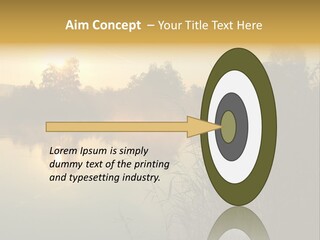 The Sun Is Setting Over A Lake With Reeds In The Foreground PowerPoint Template