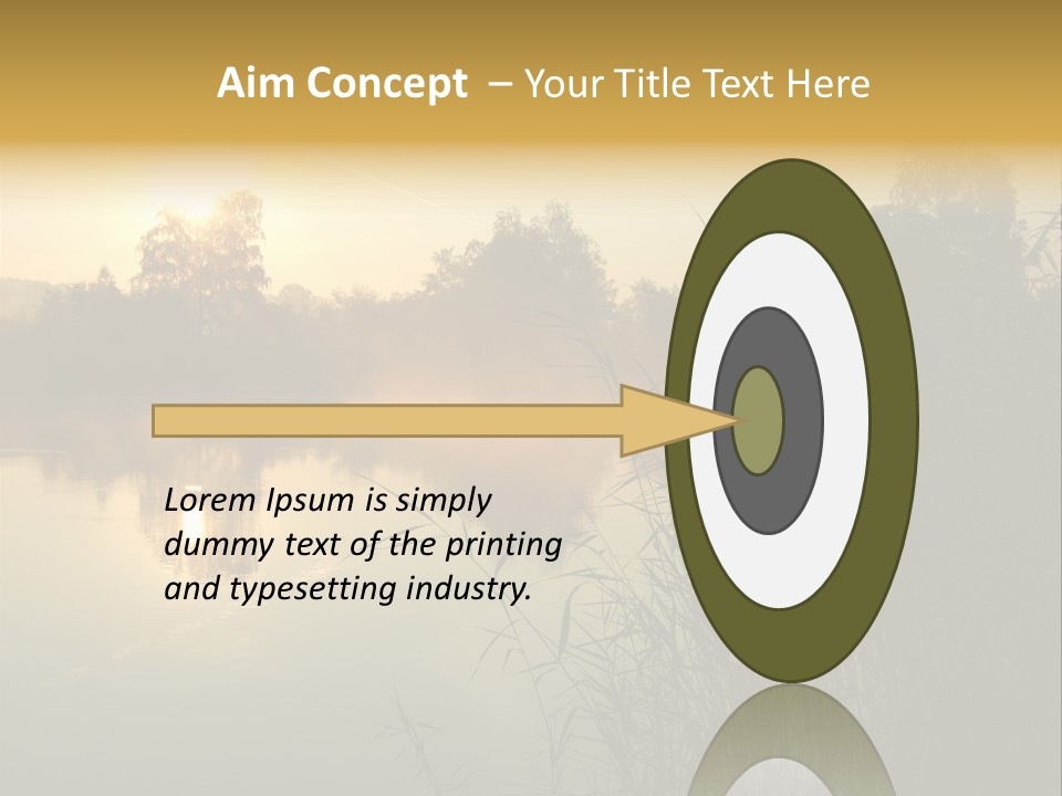 The Sun Is Setting Over A Lake With Reeds In The Foreground PowerPoint Template