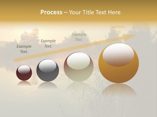 The Sun Is Setting Over A Lake With Reeds In The Foreground PowerPoint Template