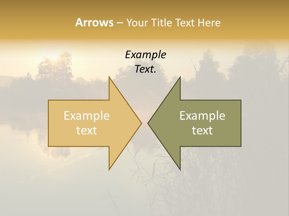 The Sun Is Setting Over A Lake With Reeds In The Foreground PowerPoint Template