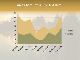 The Sun Is Setting Over A Lake With Reeds In The Foreground PowerPoint Template