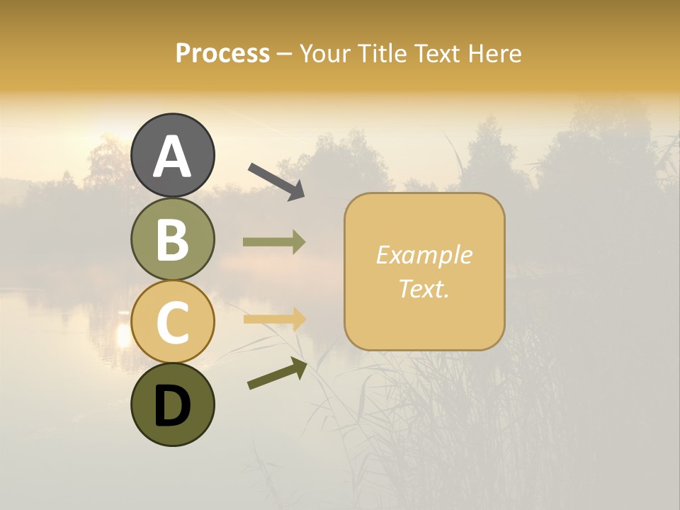 The Sun Is Setting Over A Lake With Reeds In The Foreground PowerPoint Template