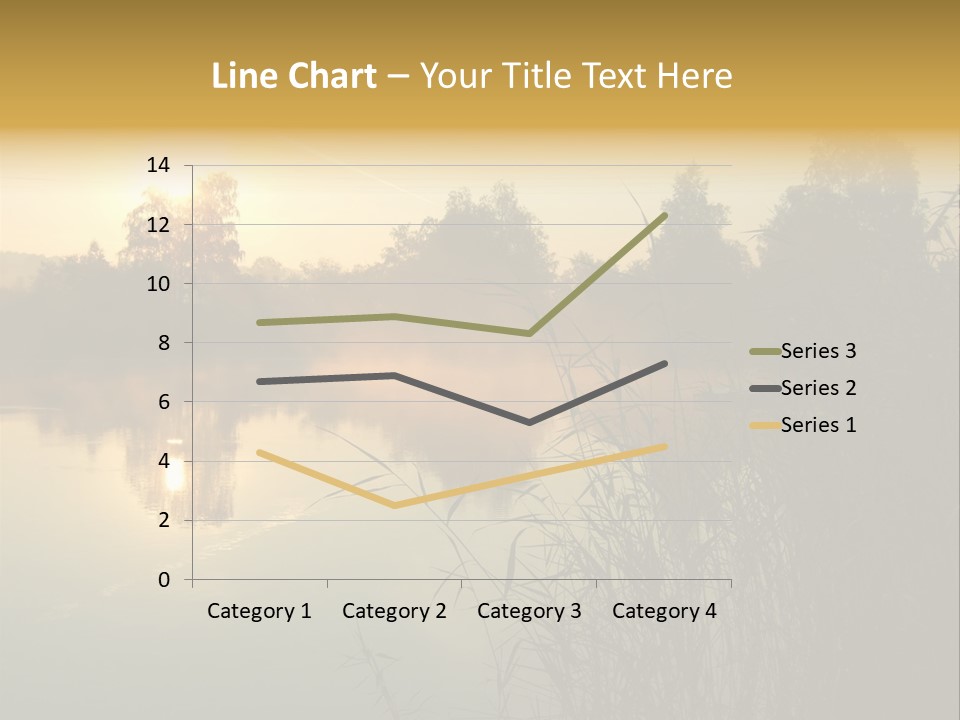 The Sun Is Setting Over A Lake With Reeds In The Foreground PowerPoint Template
