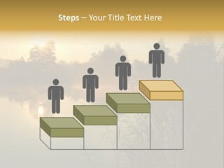 The Sun Is Setting Over A Lake With Reeds In The Foreground PowerPoint Template