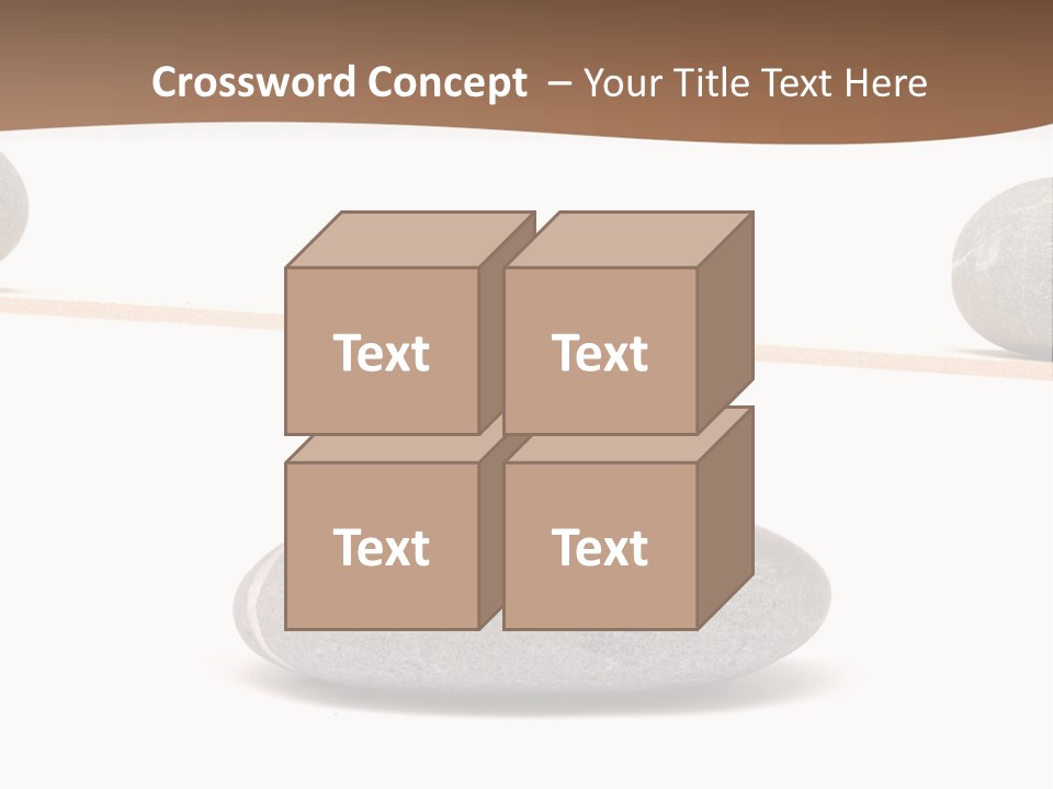 A Balance Scale With Rocks On Top Of It PowerPoint Template