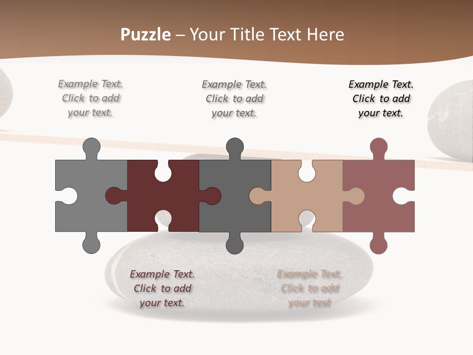 A Balance Scale With Rocks On Top Of It PowerPoint Template