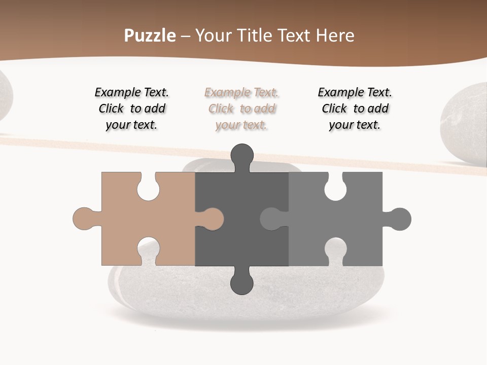 A Balance Scale With Rocks On Top Of It PowerPoint Template
