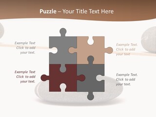 A Balance Scale With Rocks On Top Of It PowerPoint Template