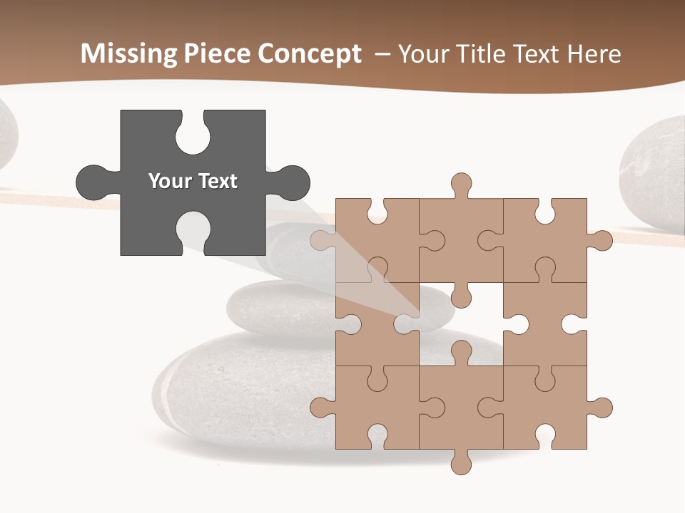 A Balance Scale With Rocks On Top Of It PowerPoint Template