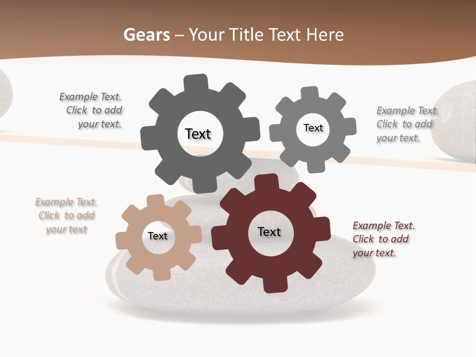 A Balance Scale With Rocks On Top Of It PowerPoint Template