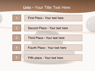 A Balance Scale With Rocks On Top Of It PowerPoint Template