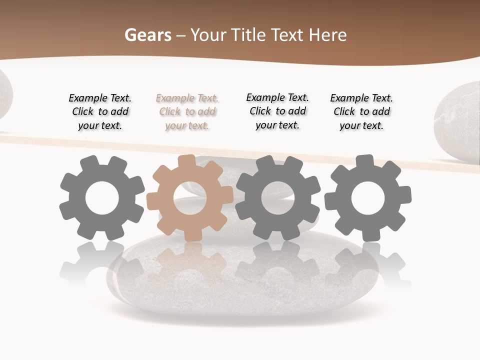 A Balance Scale With Rocks On Top Of It PowerPoint Template