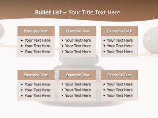 A Balance Scale With Rocks On Top Of It PowerPoint Template