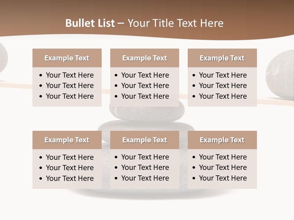 A Balance Scale With Rocks On Top Of It PowerPoint Template