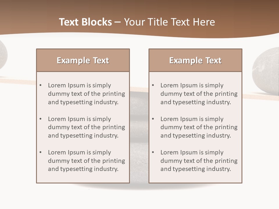 A Balance Scale With Rocks On Top Of It PowerPoint Template