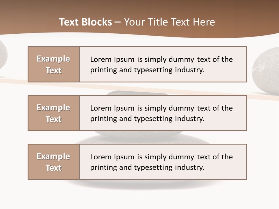 A Balance Scale With Rocks On Top Of It PowerPoint Template