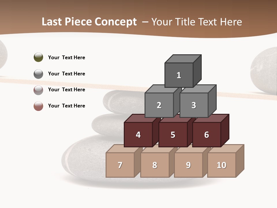A Balance Scale With Rocks On Top Of It PowerPoint Template