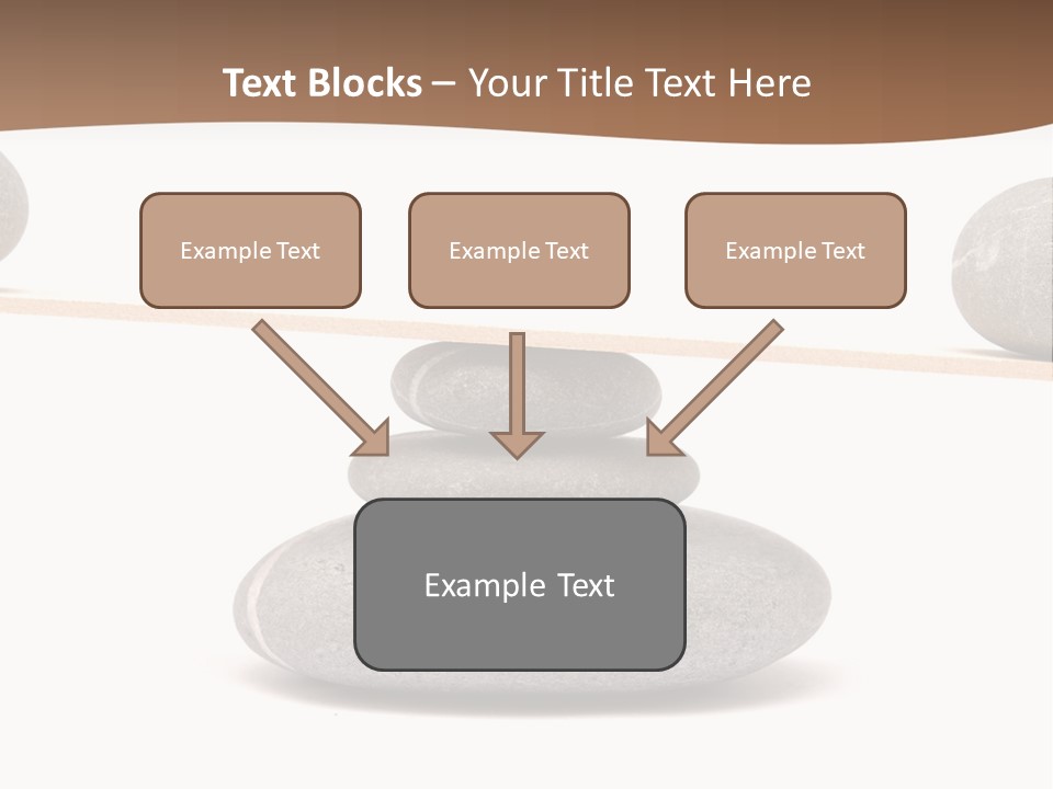 A Balance Scale With Rocks On Top Of It PowerPoint Template