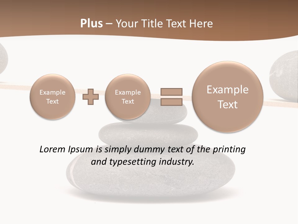 A Balance Scale With Rocks On Top Of It PowerPoint Template