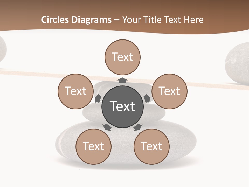 A Balance Scale With Rocks On Top Of It PowerPoint Template