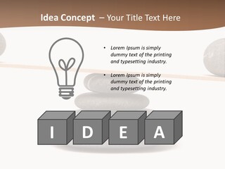 A Balance Scale With Rocks On Top Of It PowerPoint Template