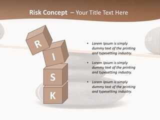 A Balance Scale With Rocks On Top Of It PowerPoint Template