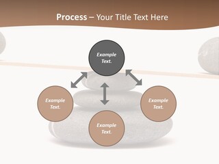 A Balance Scale With Rocks On Top Of It PowerPoint Template