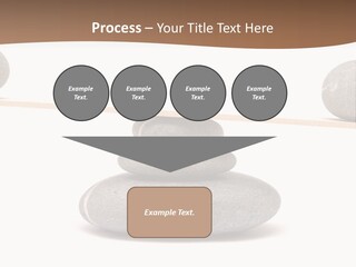 A Balance Scale With Rocks On Top Of It PowerPoint Template