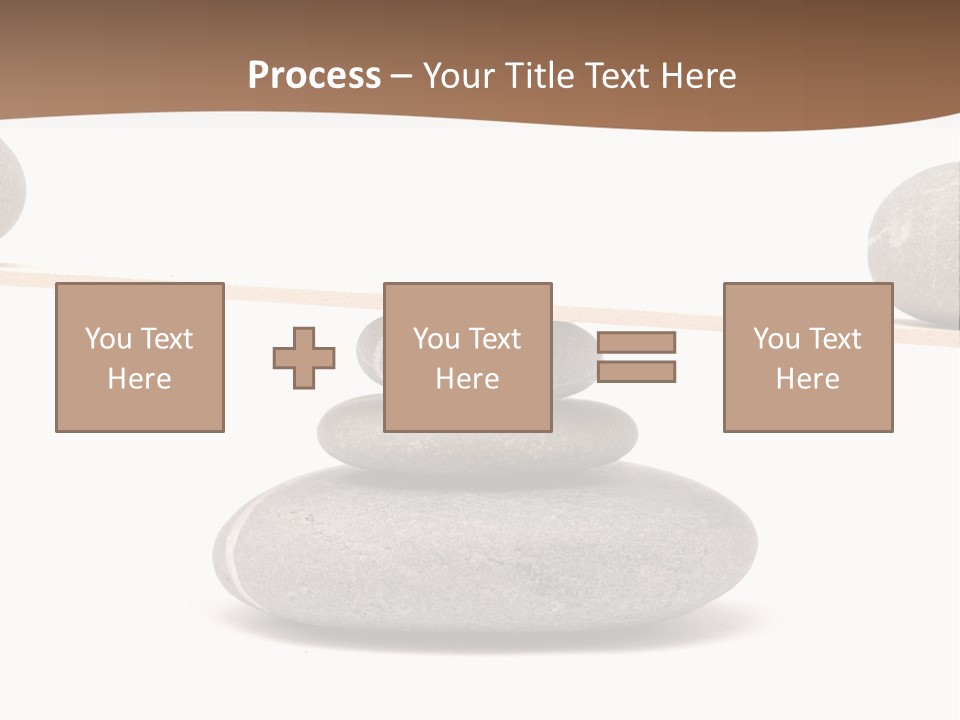 A Balance Scale With Rocks On Top Of It PowerPoint Template