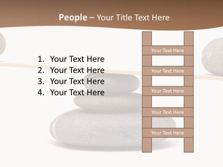 A Balance Scale With Rocks On Top Of It PowerPoint Template